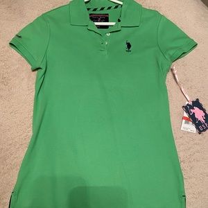U.S. Polo Assn. women’s green classic polo t-shirt, medium, NWT